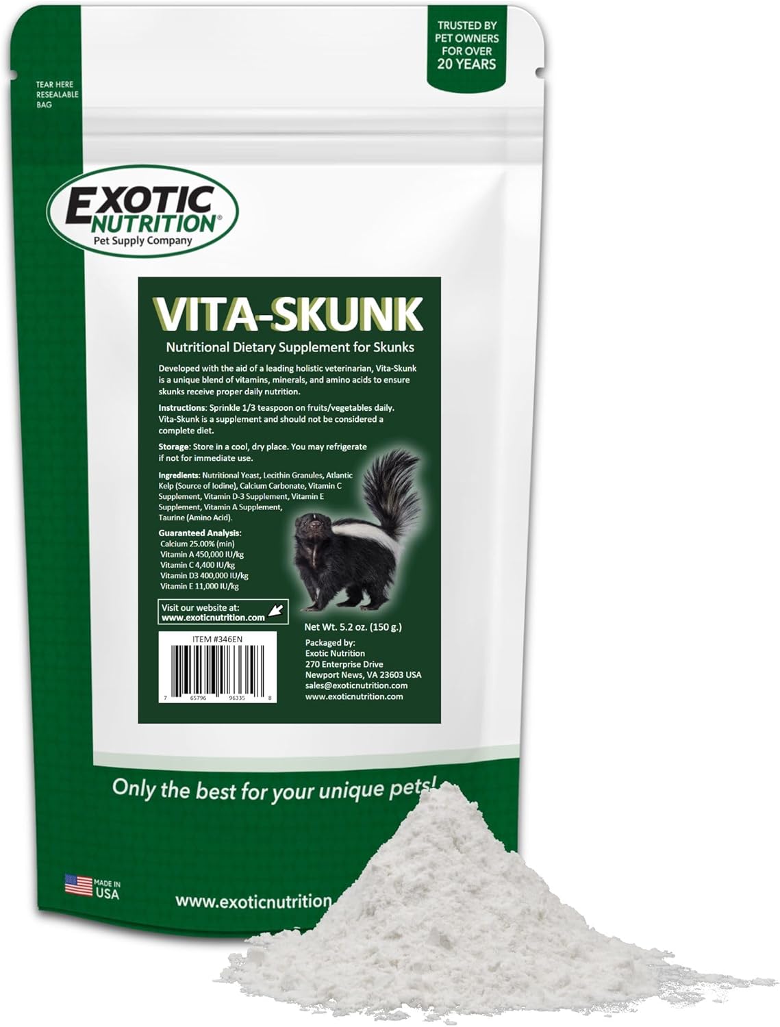 Vita-Skunk (147 g) – Nutritional Dietary Supplement for Pet Skunks - görsel 2