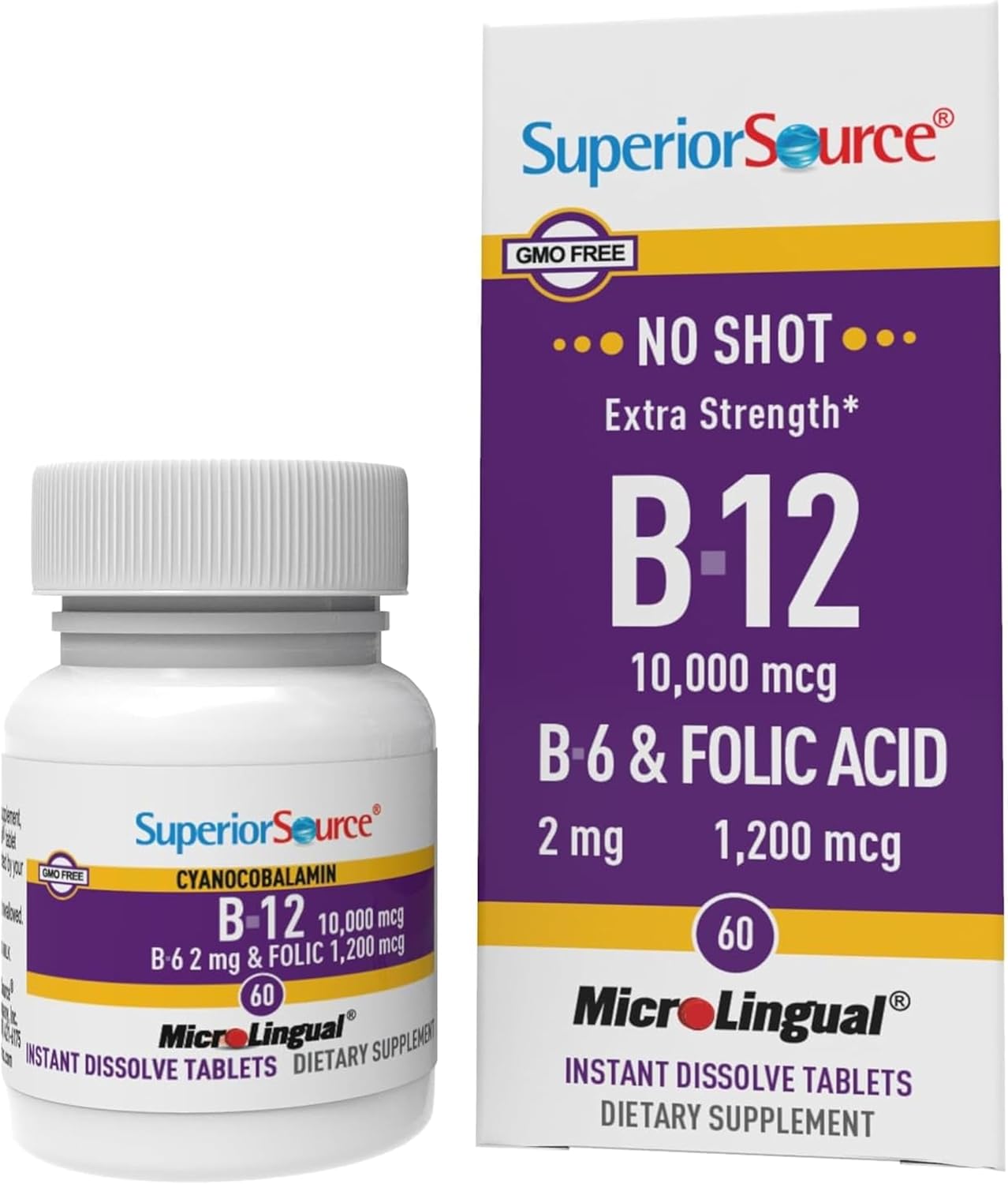 Superior Source No Shot B12 Methylcobalamin 1000 mcg with B6 & Folic Acid - görsel 10