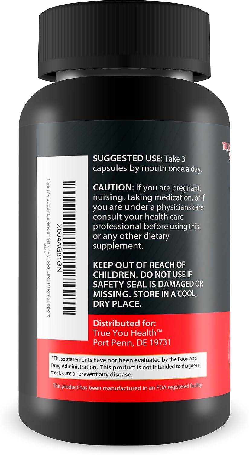 Healthy Sugar Defender Max – Our Finest Sugar Support Supplement – Multi-Action Blood Health Capsules for Circulation & Vein Support – Herbal Formula for Legs, Heart & Body - görsel 3