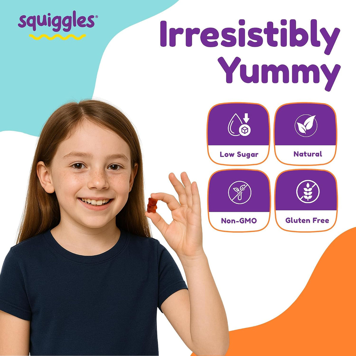 Squiggles Kids Multivitamin + Iron Gummies - Low Sugar, Berry Flavour (100 Count) - görsel 6