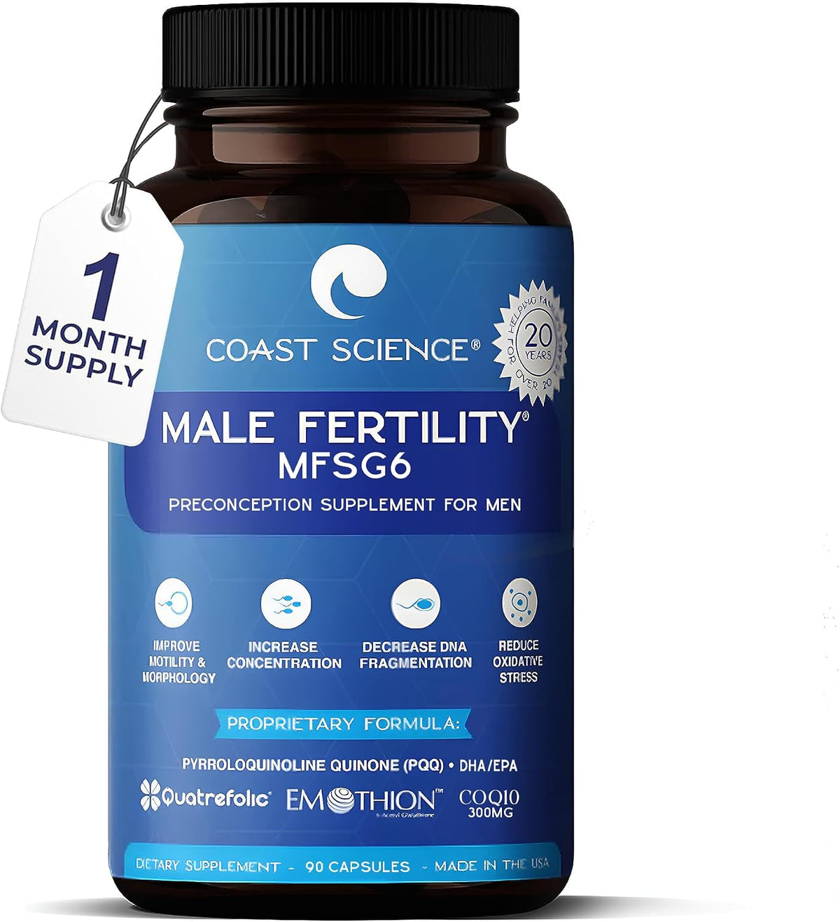 Coast Science MFSg6 Male Fertility Supplement – 90 Capsules - görsel 1