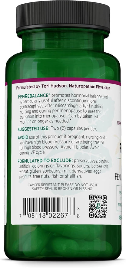 Vitanica FemRebalance, Hormone Balance Support for Women, Vegan, 60 Capsules