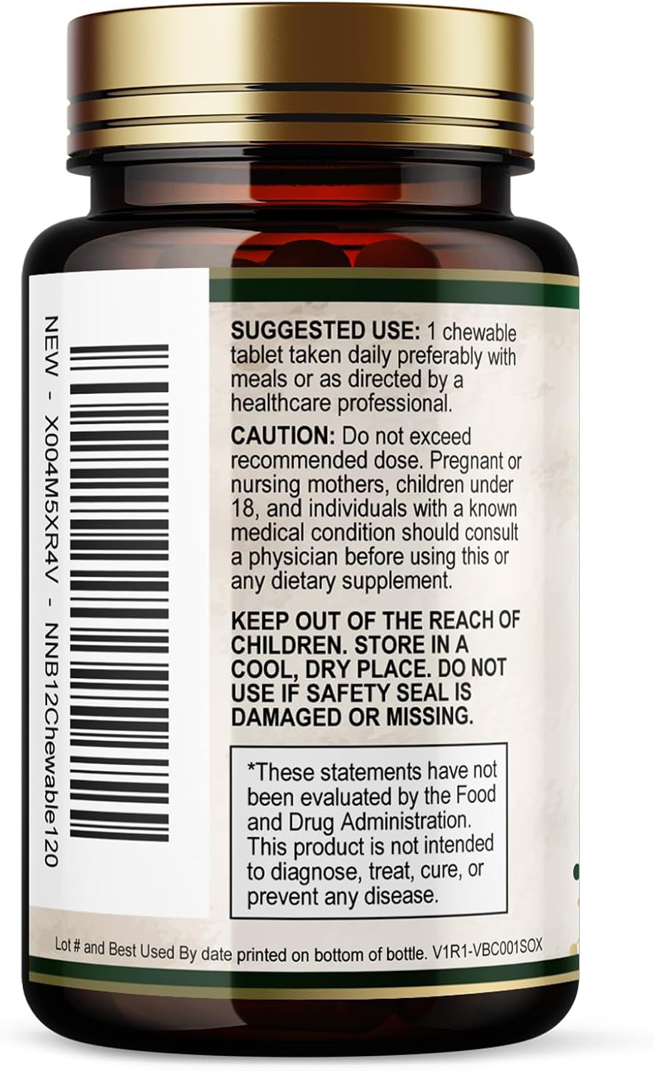 Nature's Nutrition Vitamin B12 1000 mcg Methylcobalamin Chewable Tablets, 120 Count - görsel 8