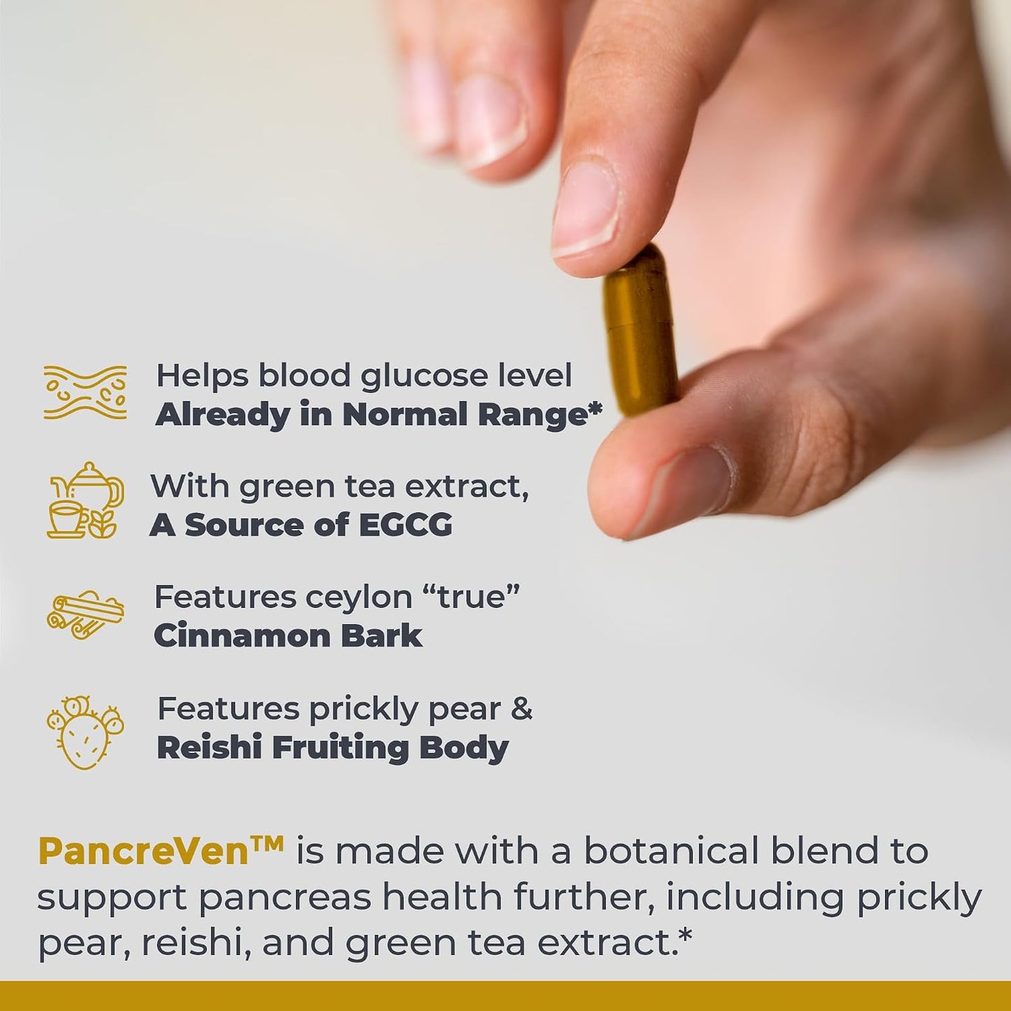 Premier Research Labs PancreVen – Pancreas Support Food Supplement with Organic Ceylon Cinnamon & Prickly Pear – 120 Vegetarian Capsules - görsel 4