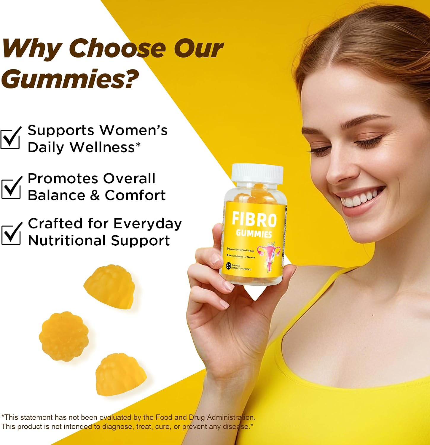 Aromlife Fibro Inositol Gummies - Natural Folate & Vitamins B6 & B12 - 60 Orange Flavour Women's Gummies for Daily Balance - görsel 5