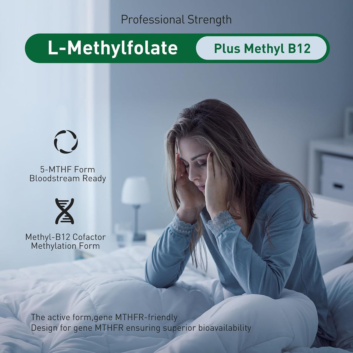 Simlike Active Folate (5-MTHF) with Vitamins B Complex, B12, B2, and B6 – Supports Methylation and Normal Homocysteine Metabolism – 60 Capsules - görsel 2