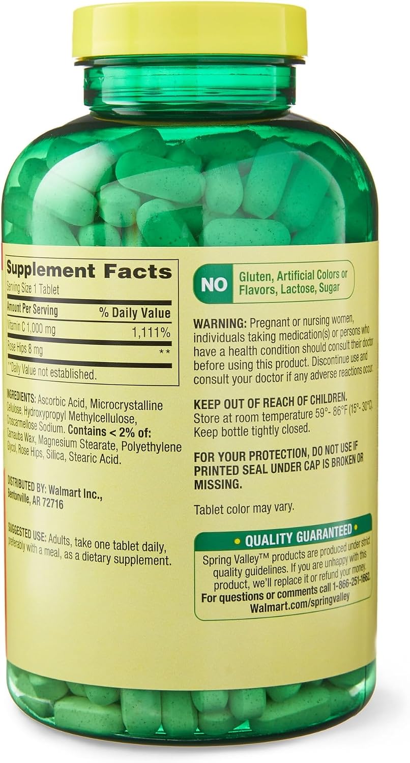Vitamin C 1000mg Tablets with Rose Hips – 500 Count - görsel 5