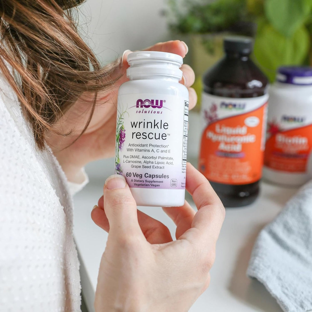 NOW Foods Solutions Wrinkle Rescue Capsules - Targeted Blend with Vitamins A, C and E - görsel 6