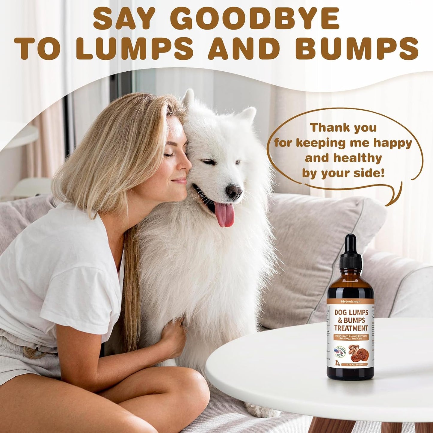 Dog Lumps and Bumps Treatment – Mushroom Supplement for Dogs – with Reishi & Turkey Tail Mushrooms, 3.52 fl oz Liquid - görsel 4