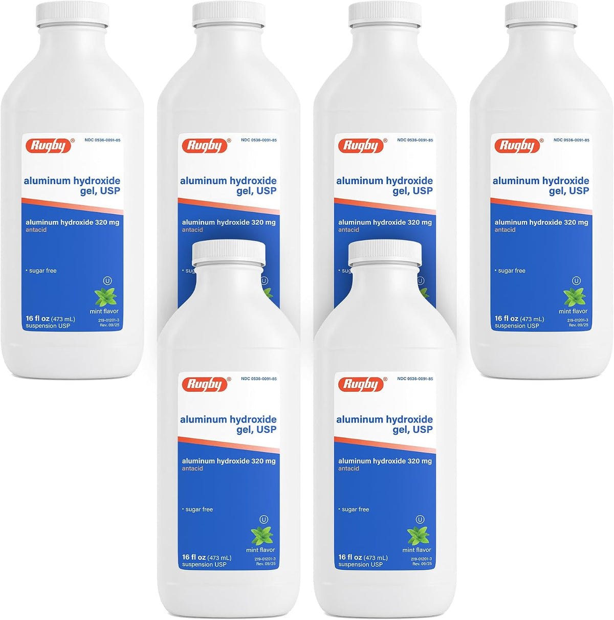 Rugby 320 mg Aluminium Hydroxide Gel, USP - Antacid Liquid - Mint Flavoured - 16 Fl. Oz. (473 ml) - görsel 9