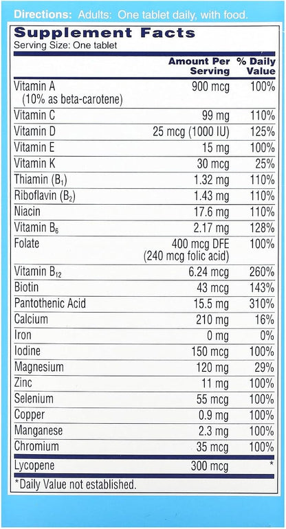 ONE A DAY Men's Health Formula Multivitamin Tablets, 100 Tablets