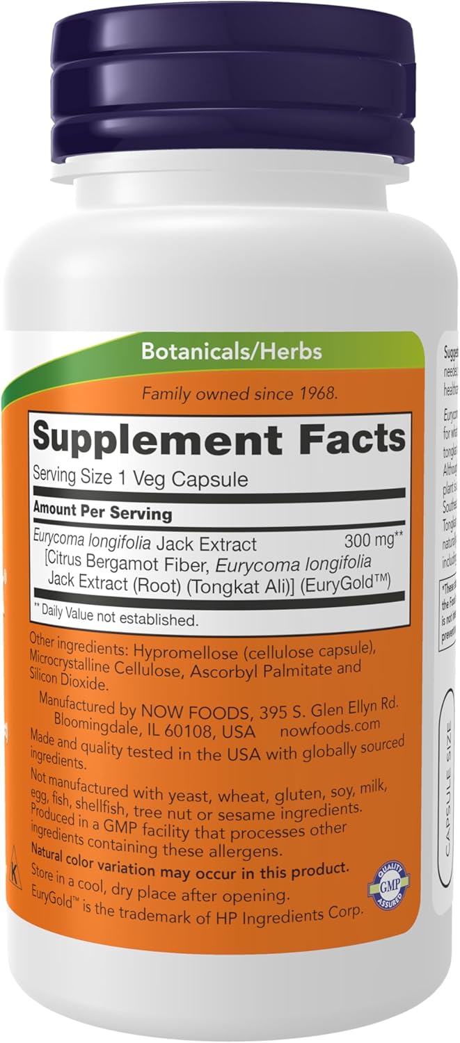 NOW Foods TestoJack 300™ – Tongkat Ali Extract, 60 Veg Capsules - görsel 2