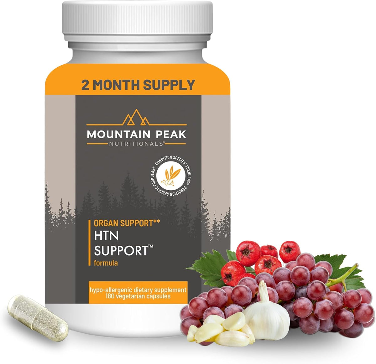 Mountain Peak Nutritionals HTN Support Supplement for Heart & Circulation Health - Advanced Formula with Rauwolfia, Hawthorn Berry, and Magnesium (90 Vegetarian Capsules) - görsel 8