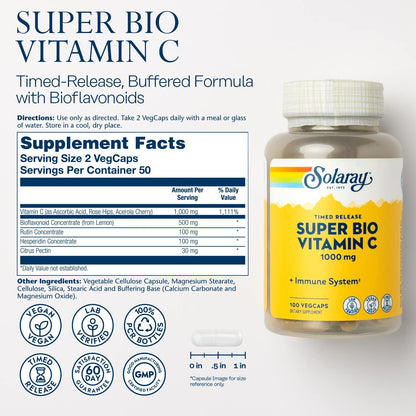 SOLARAY Super Bio Buffered Vitamin C 1000mg Sustained Release