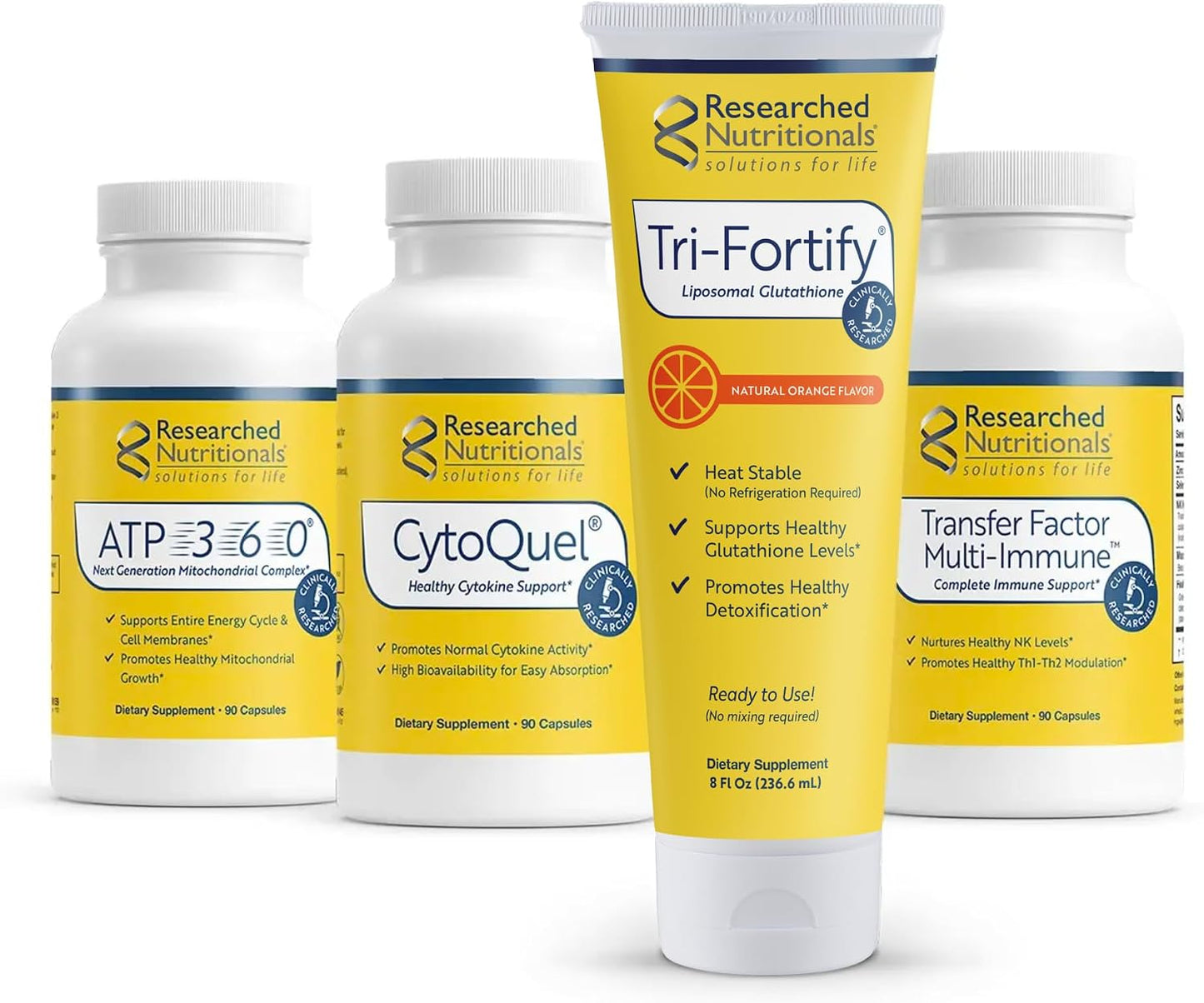 Researched Nutritionals Foundation Kit - Tri-Fortify Liposomal Glutathione (450mg) Watermelon Flavour, Transfer-Factor Multi Immune, ATP 360 & CytoQuel - görsel 7