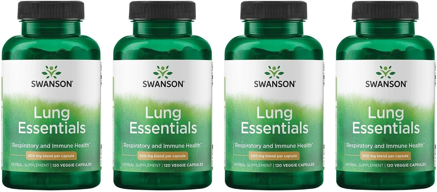 Swanson Lung Essentials 500 mg 120 Vegetarian Capsules (Pack of 4) - görsel 1