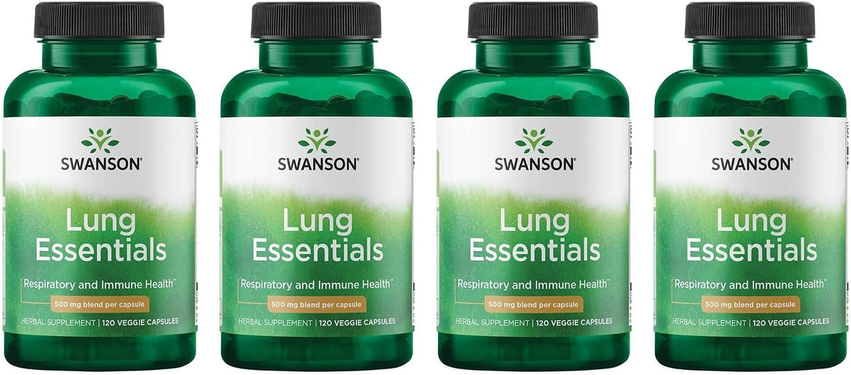 Swanson Lung Essentials 500 mg 120 Vegetarian Capsules (Pack of 4) - görsel 1
