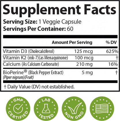 Vein & Artery Supplement – Circulation Support with Calcium – 60 Capsules
