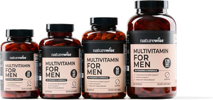 NatureWise Multivitamin for Men - Daily Male Support - Minerals & Herbs for Energy, Performance, Immunity - with Vitamin A, C, D, B-Complex - Soya & Gluten-free, Non-GM - 60 Capsules (30-Day Supply)