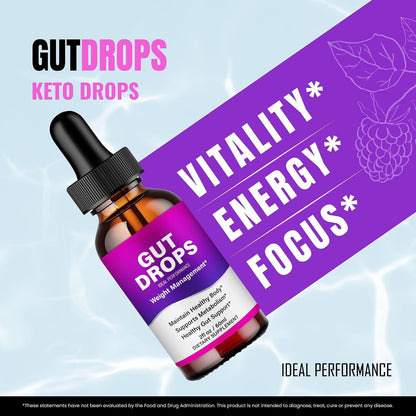 Gut Drops, Official GutDrops Supplement Liquid Droppers – Maximum Strength, All Natural Liquid Formula