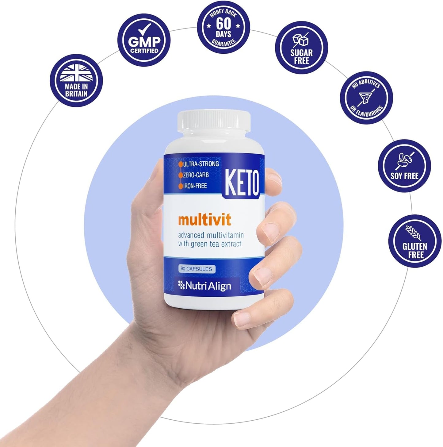 Nutri-Align Keto Multivitamin – 90 Capsules – Sugar-Free, Zero Carb with Green Tea Extract and Chromium - görsel 5