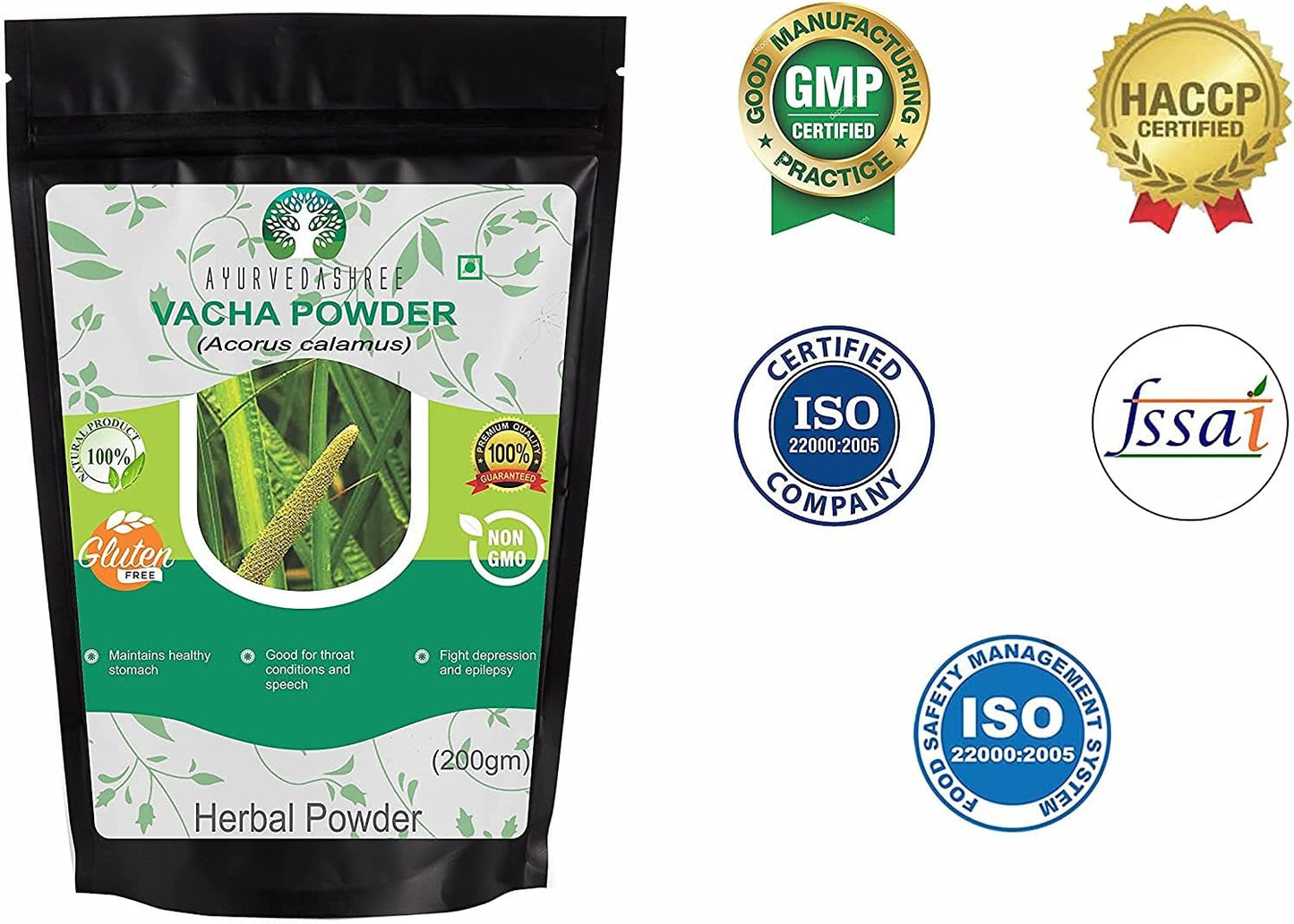 AYURVEDASHREE Calamus Powder (Vacha) - Acorus Calamus Root Powder, 200g - görsel 4