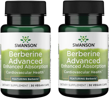Swanson Berberine Advanced Enhanced Absorption Food Supplement – Berbevis 550 mg, 30 Vegan Capsules