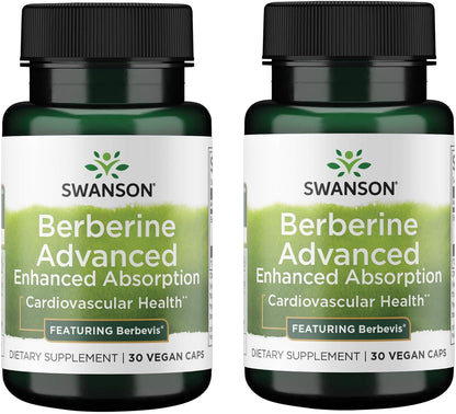 Swanson Berberine Advanced Enhanced Absorption - Berbevis 550 mg - 30 Vegan Capsules