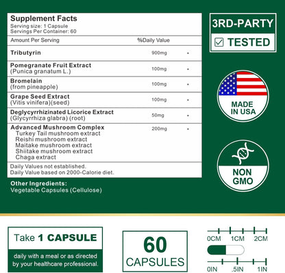 VITACRLLYNMN Tributyrin Supplement – Butyrate Precursor for Gut Barrier Support