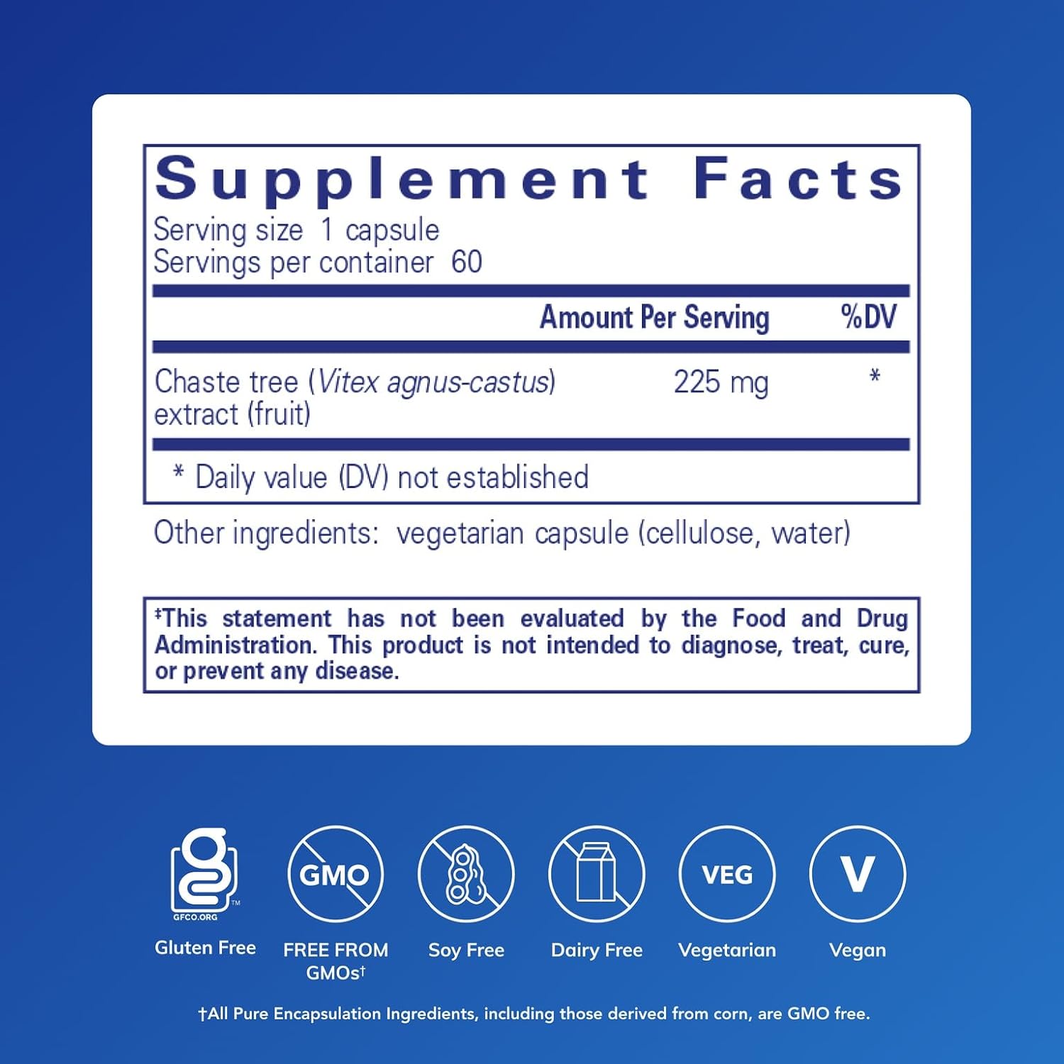 Pure Encapsulations Chaste Tree (Vitex) - 60 Capsules - görsel 2