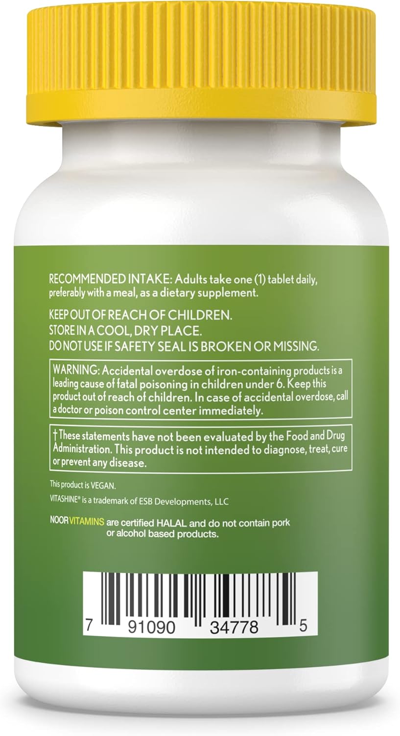 Noor Vitamins Halal Women's Multivitamin & Mineral – Vegan, Once Daily, 2-Month Supply - görsel 6