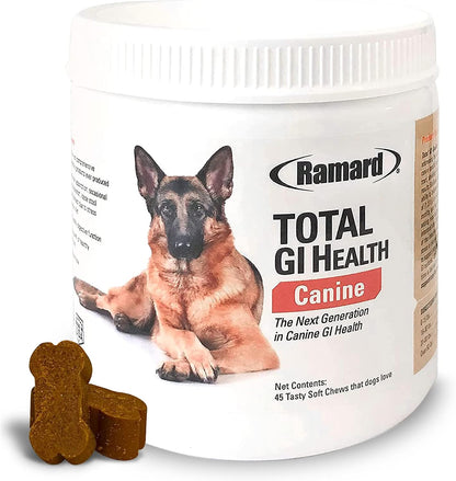 Ramard Total GI Canine Health Soft Chews - Digestive Support for Dogs, 45 Soft Chews