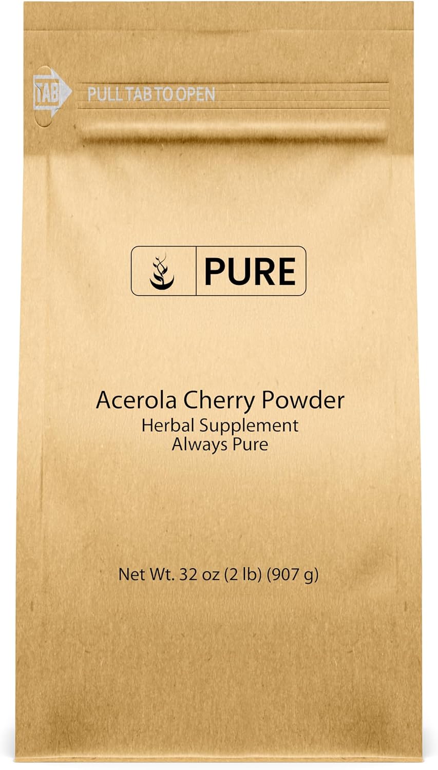 PURE ORIGINAL INGREDIENTS Acerola Cherry Powder (907 g) - Non-GM, Gluten-free, Eco-Friendly Packaging - görsel 1