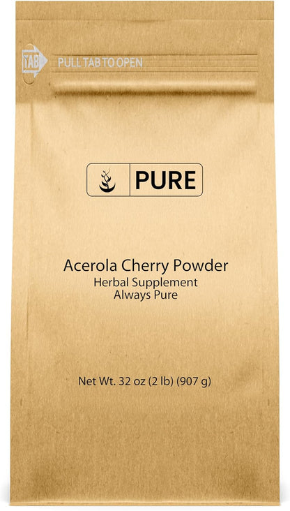 PURE ORIGINAL INGREDIENTS Acerola Cherry Powder (907 g) - Non-GM, Gluten-free, Eco-Friendly Packaging
