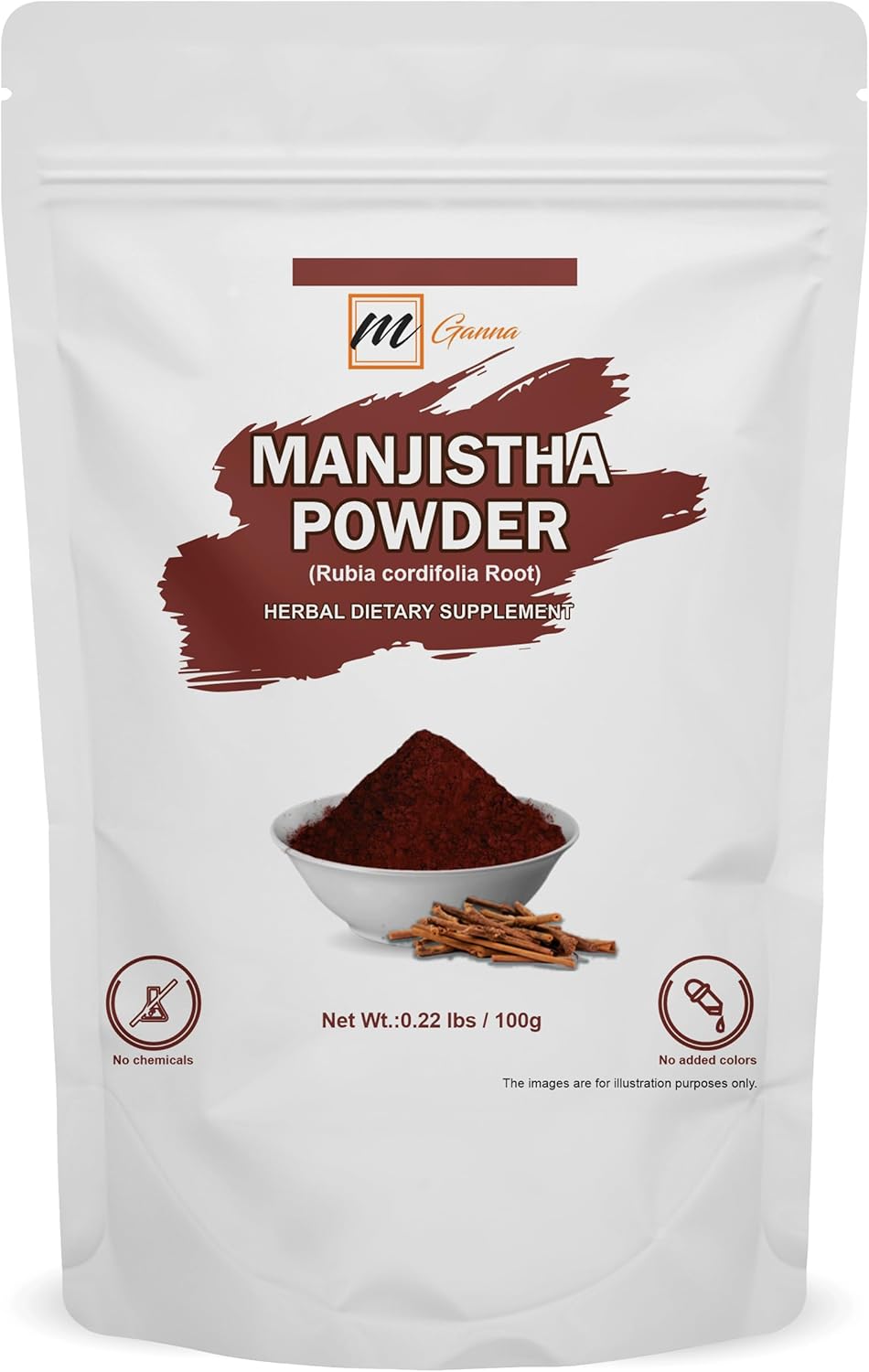 Manjistha (Rubia Cordifolia) Madder Root Powder for Skin and Hair Care 100 g - görsel 1