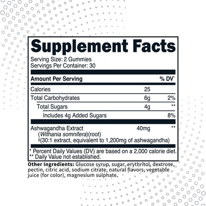 Type Zero Ashwagandha Gummies - 60 Gummies (30 Servings)