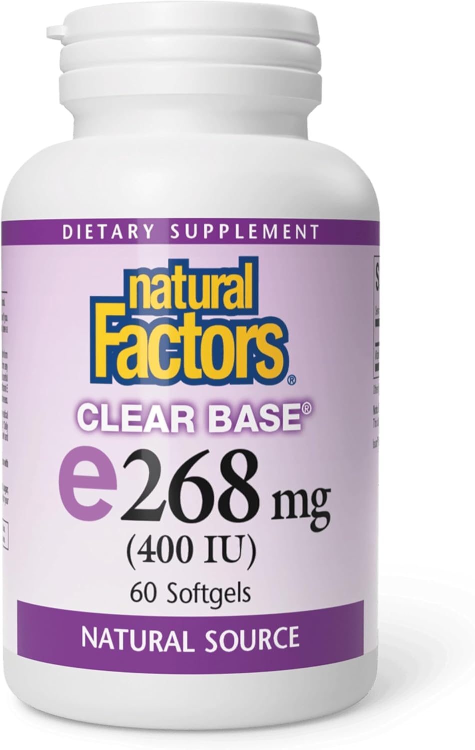 Natural Factors Clear Base Vitamin E 400 IU, 60 Softgels - görsel 1