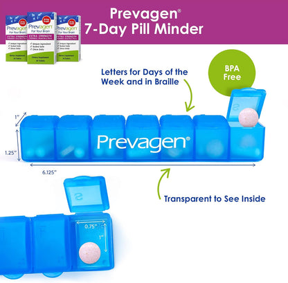 Prevagen Extra Strength Mixed Berry Chewables - 90 Tablets (3 Month Supply) with Pill Organiser