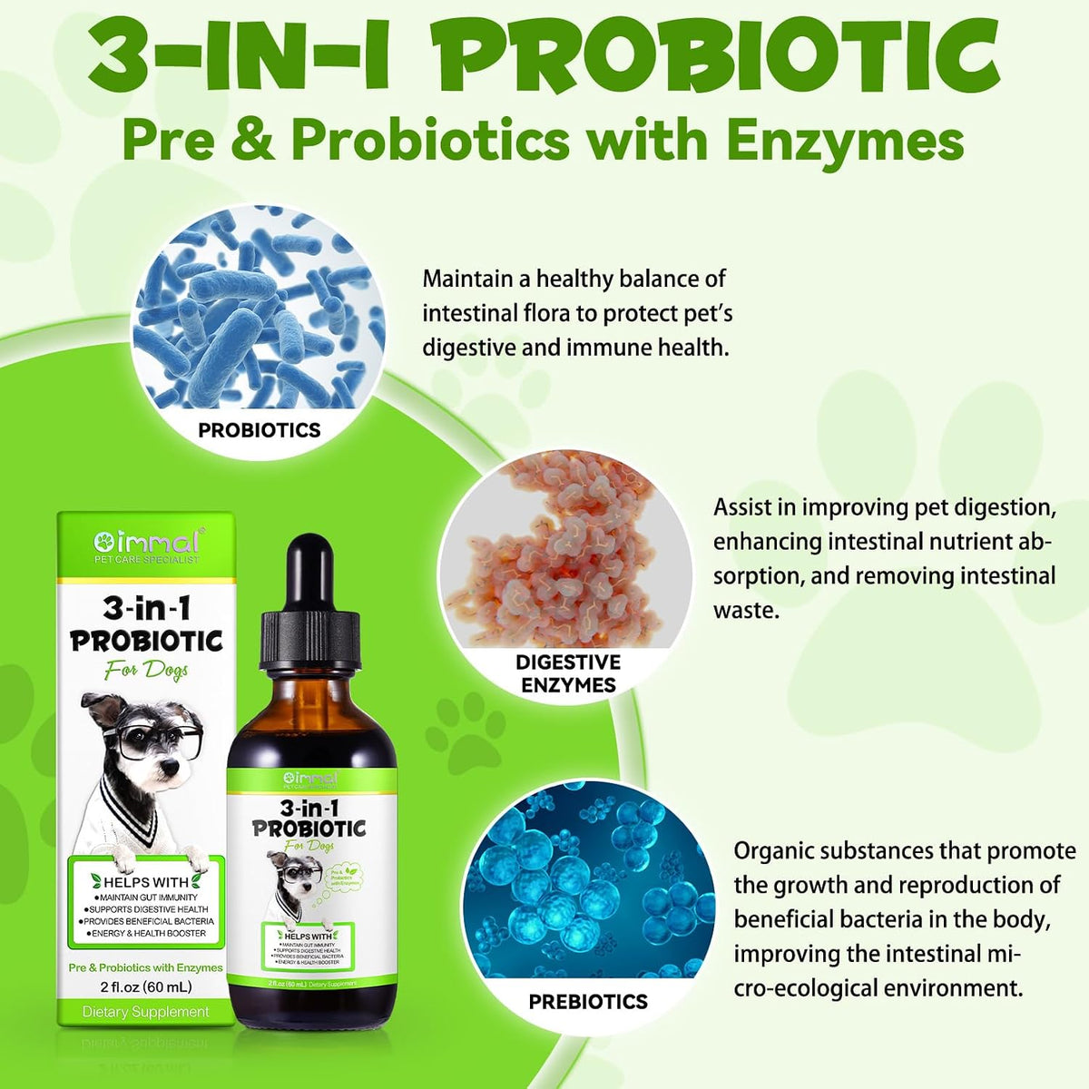 ALIVO Probiotic for Dogs, Natural 3-in-1 Dog Probiotic Drops, Bacon Flavour, 60 ml - görsel 3