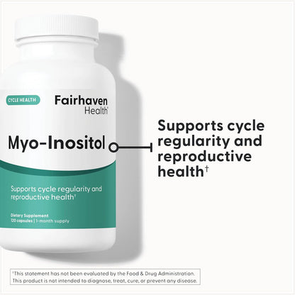 Fairhaven Health Myo-Inositol Food Supplement for Women and Men | Vitamin B8 2000 mg | Vegan Inositol Powder Capsules | Gluten, Dairy and Soya-free | 120 Inositol Capsules