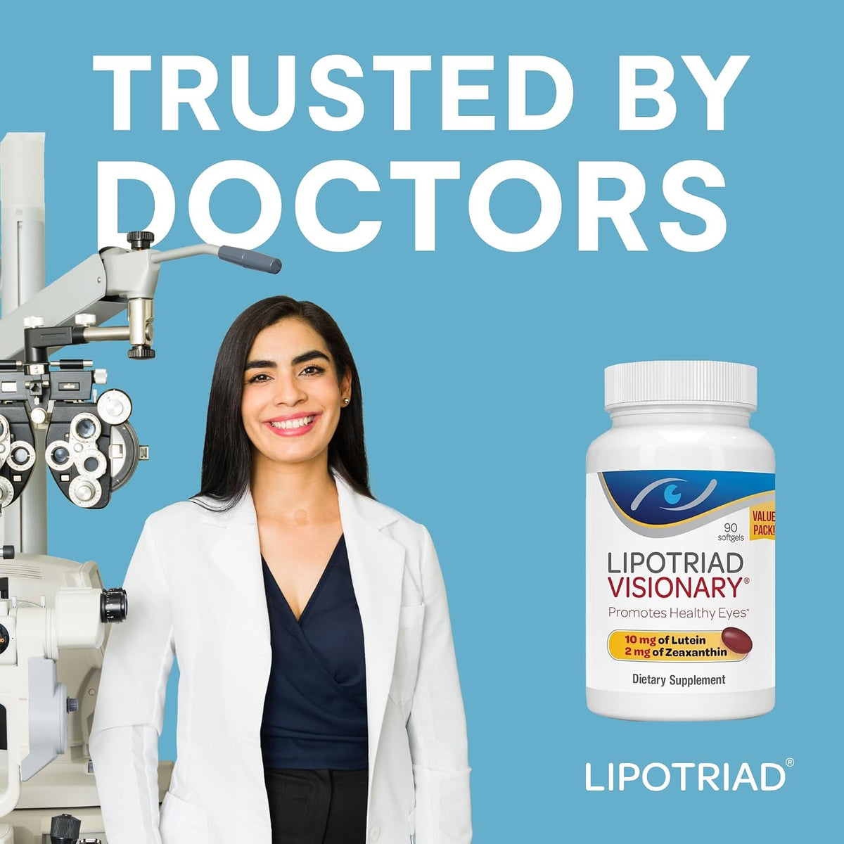 Lipotriad Visionary Eye Vitamins - 90 Capsules - Eye Health Supplement with Lutein & Zeaxanthin - görsel 5