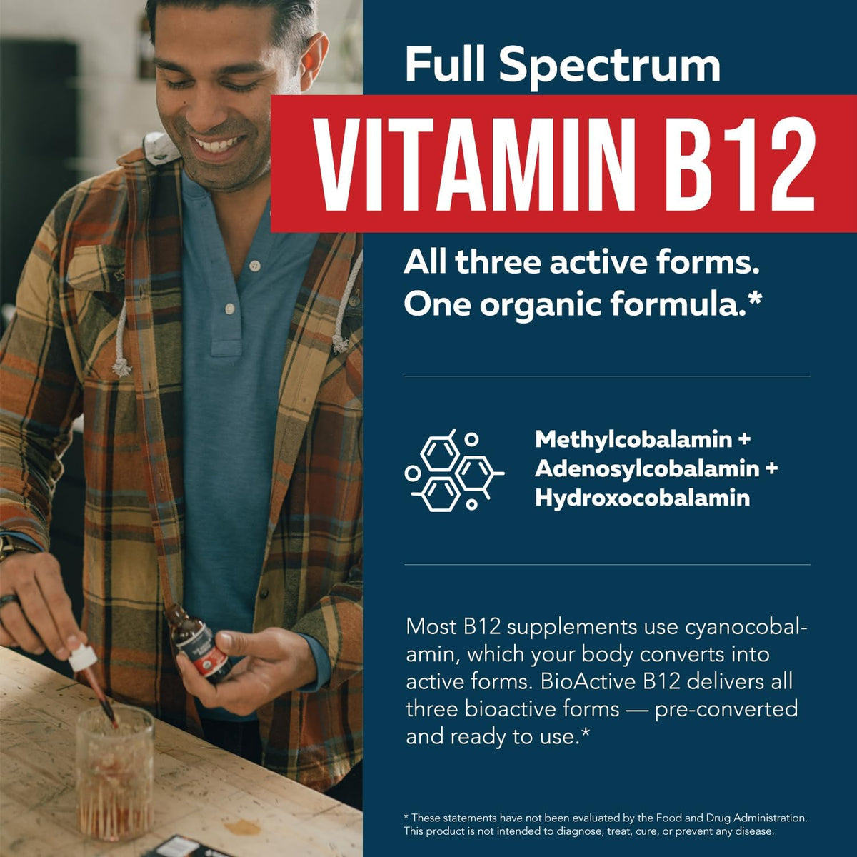 Triquetra Health BioActive Vitamin B12 5000 mcg - 3 BioActive Forms with Methylfolate, Sublingual Drops, Berry, Organic, Non-GMO, Vegan (1 oz) - görsel 2