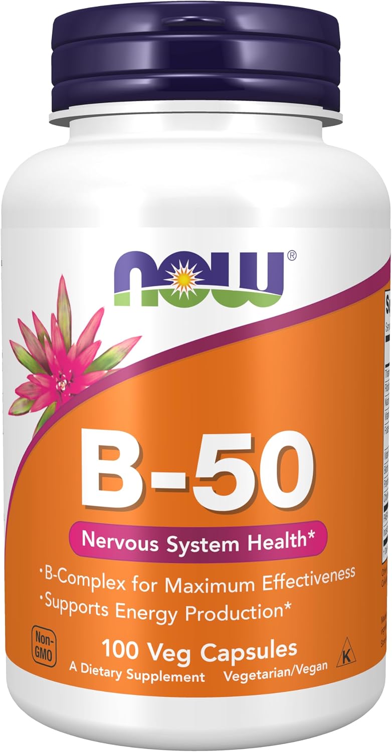 NOW Foods Vitamin B-50mg 100 Capsules - görsel 1