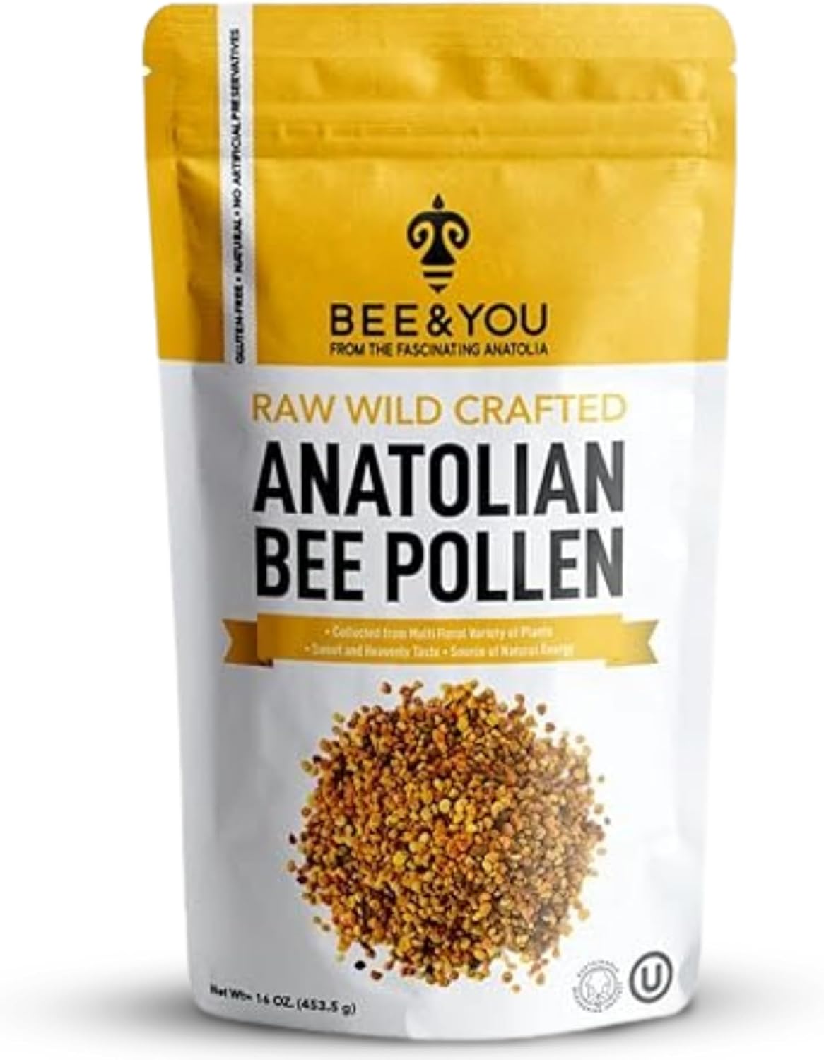 Bee and You Bee Pollen Granules, 454g (1lb) Bag, 100% Pure Natural Supplement - görsel 1
