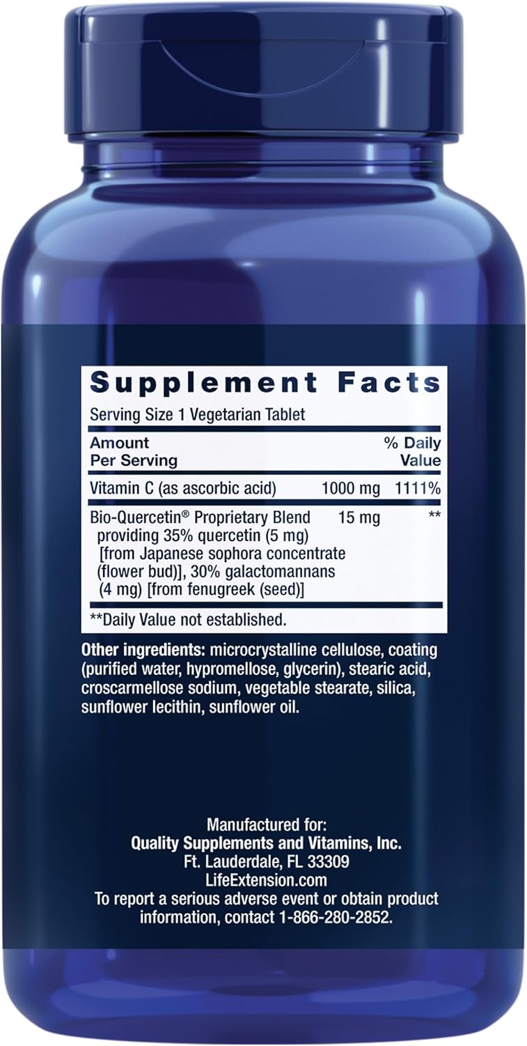 Life Extension Vitamin C and Bio-Quercetin – 250 Tablets - görsel 2