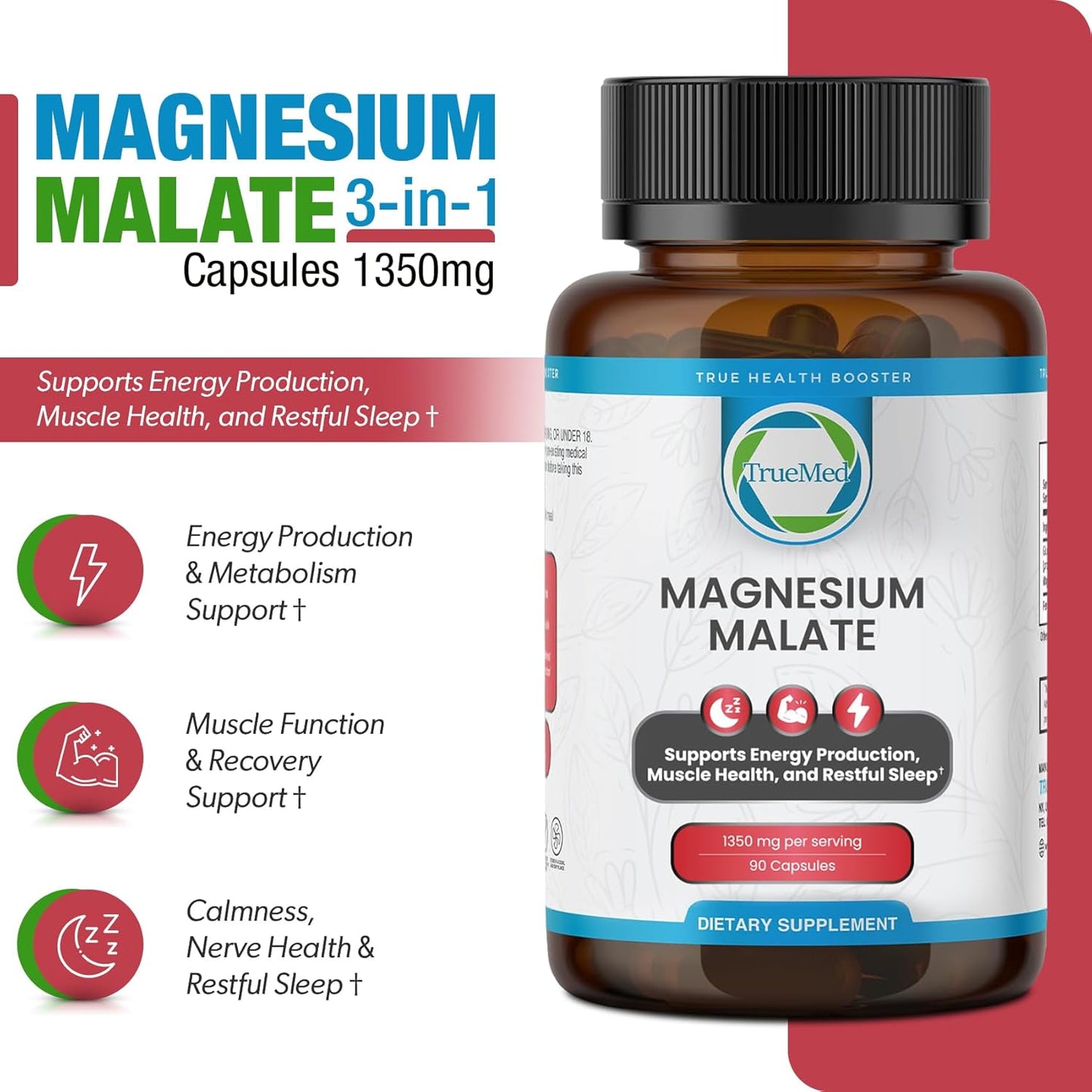 Magnesium Malate Capsules 1350mg – 90 Capsules - görsel 2