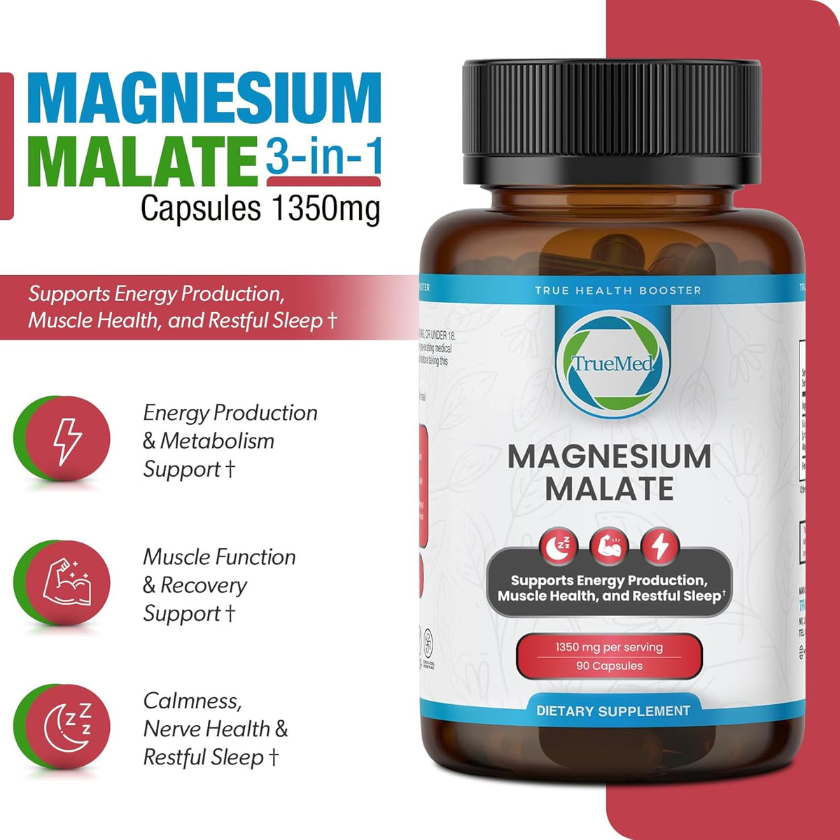 Magnesium Malate Capsules 1350mg – 90 Capsules - görsel 2