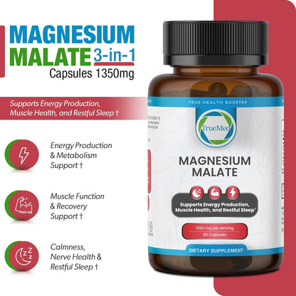 Magnesium Malate Capsules 1350mg – 90 Capsules