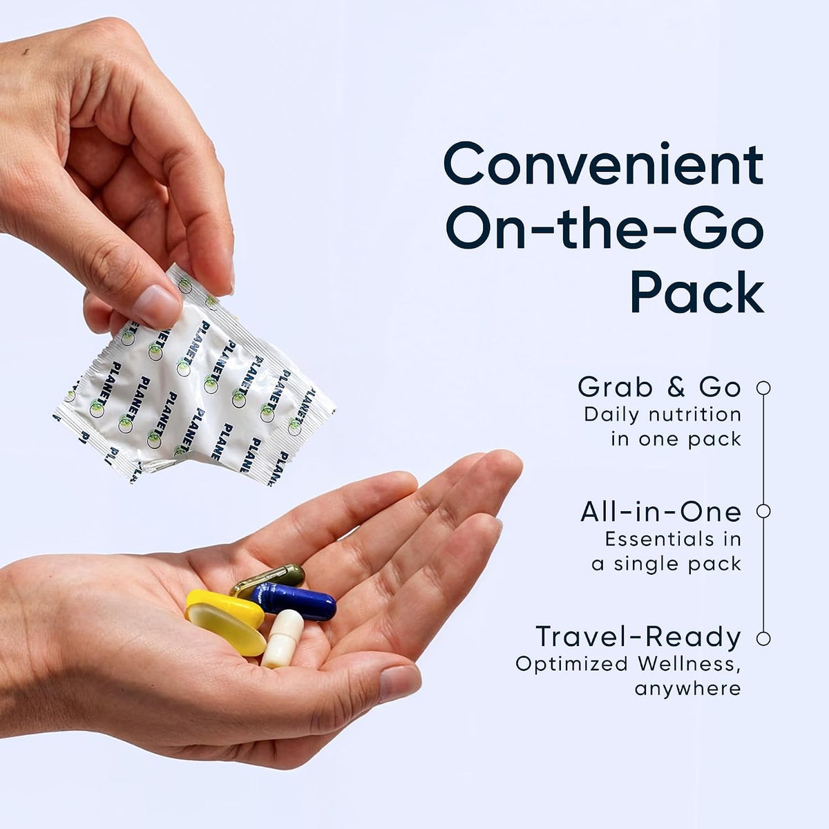 Planet 3 Vitamin Packs – Daily Multivitamin for Men & Women with Omega 3, Probiotics and More, 120 Packs - görsel 2