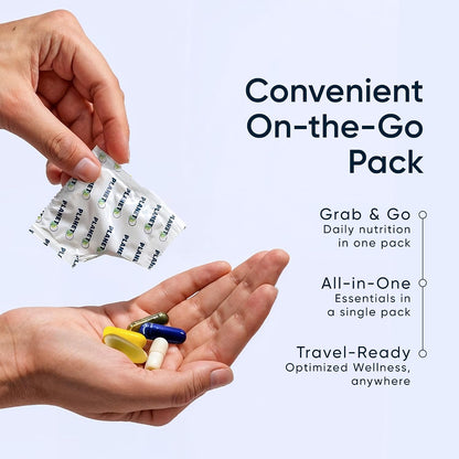 Planet 3 Vitamin Packs – Daily Multivitamin for Men & Women with Omega 3, Probiotics and More, 120 Packs